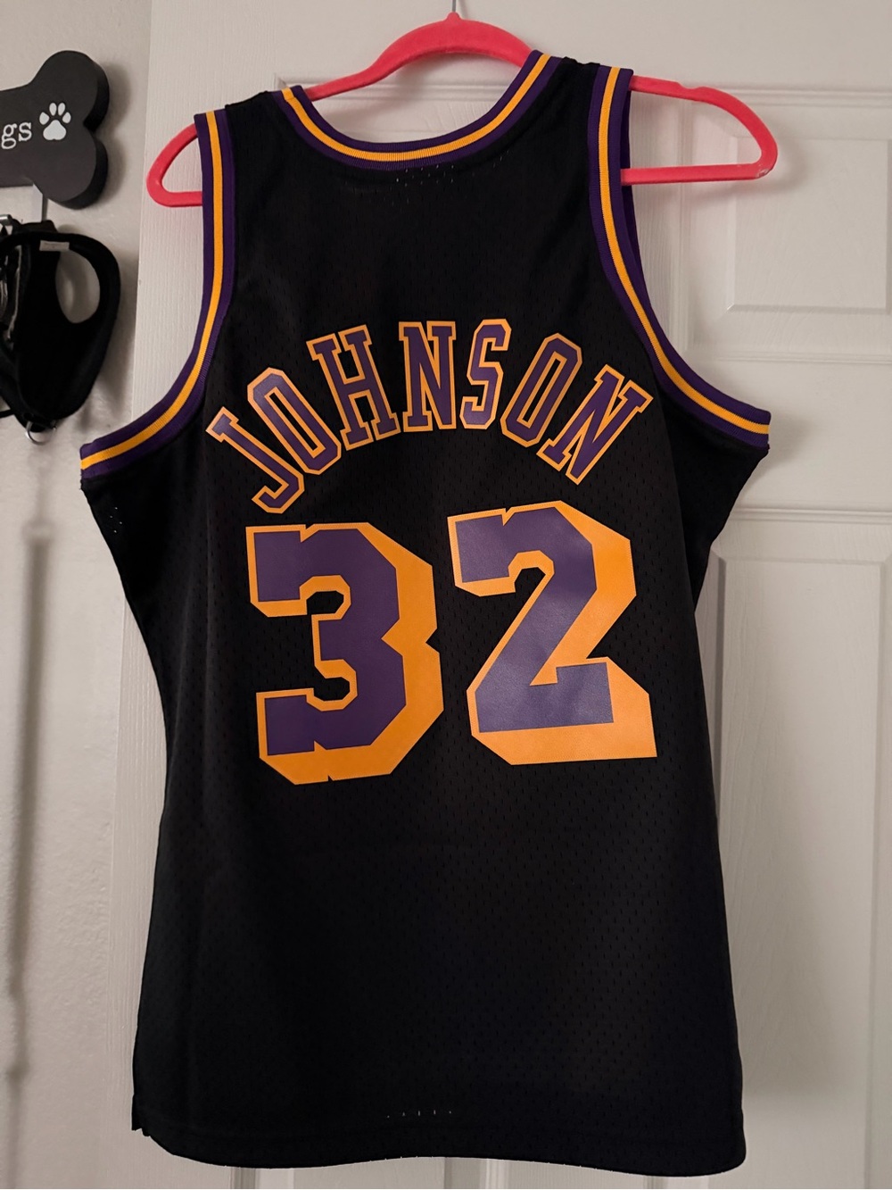 Mitchell & Ness Black, Purple & Gold Johnson #32 Jersey